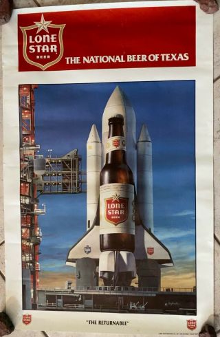 Vintage 1970s Lone Star Beer Poster (sam Yeates,  