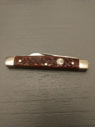Vintage Pocket Knife Boker Tree Brand 2 Blade 6384 Made In Usa Good Snap