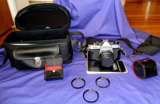 Vintage Pentax Asahi K1000 35 Mm Slr Camera With Case And