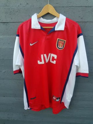 Arsenal Football Home Shirt Nike 1998/99 Vintage 90s Nike Gunners Size L