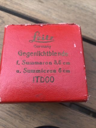 Leica Leitz Summaron 3.  5cm/ Summicron 5cm Vintage Lens Hood Gmbh Wetzlar Germany