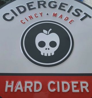 Cidergeist Hard Cider Rare Tin Metal Sign Man Cave Beer