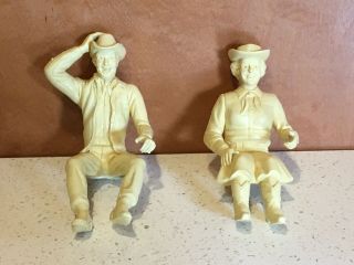 Marx Pat Brady And Dale Evans 4 " Sitting Figures For Roy Rogers Nellybelle Jeep