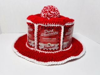 Handmade Crochet Leinenkugels Drink Wisconsinbly Beer Can Hat Retro Party Cap