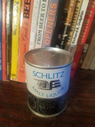 Schlitz Malt Liquor 8oz Flat Top Beer Can Paper Label