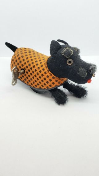 Vintage Schuco Wind - Up Dog With Key,  Germany