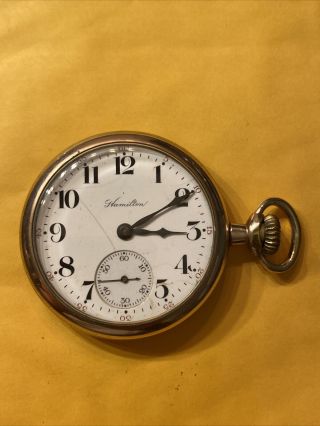 Vintage Hamilton Pocket Watch Hunter Case Grade 975 17 Jewel 16 Size Runs