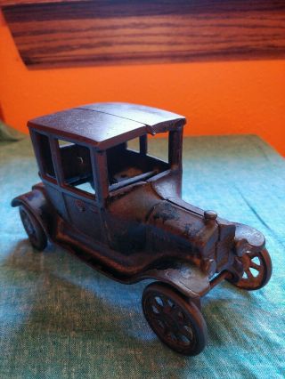 Vintage Antique Cast Iron Ford Model T Car 2