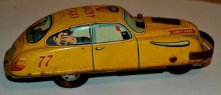 Vintage MARX WACKY TAXI CO.  Tin Friction Motor Bumper Car 7 1/2 inches - 2