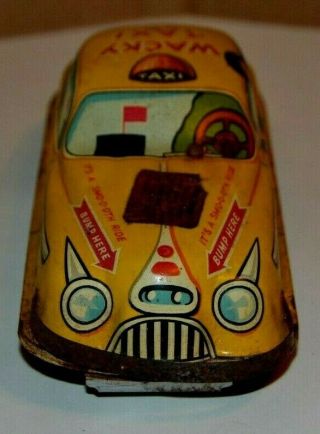 Vintage MARX WACKY TAXI CO.  Tin Friction Motor Bumper Car 7 1/2 inches - 3