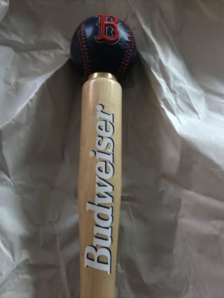 Budweiser Baseball Bat And Ball Figural Red Sox Tap Handle