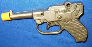 Estate Vintage Cast Iron G - Man Capgun Pistol Kilgore Auto Cap Gun Toy Antique Us