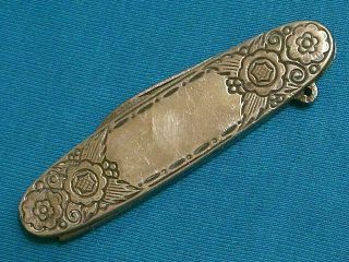 Antique " Crown " Embossed Sterling? Silver Folding Knife Vintage Pocket Watch Fob