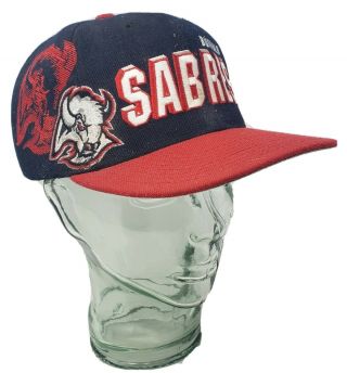 Vintage 90s Buffalo Sabres The Game Big Logo Snapback Hat Cap Wool Nhl
