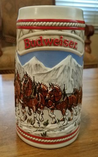 Vintage 1985 Budweiser Series A Anheuser Busch Beer Stein Mug Clydesdales