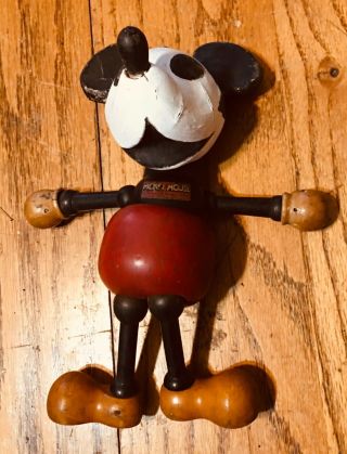 Vintage 1930s Mickey Mouse Wood Jointed Compostion Head