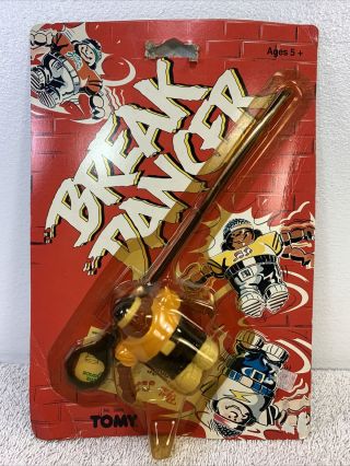 Vintage 1984 Tomy Macao Break Dancer Rip Cord Spin Dude Toy W/ Pull Cord Moc
