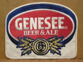 Genesee Beer & Ale Uniform Patch,  Vintage Embroidered Twill Patch,  7.  25 " Nos