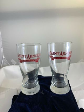 Lqqk,  Set Of 2 Saint Arnold Houston Beer Glasses Texas 