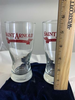 LQQK,  SET OF 2 SAINT ARNOLD HOUSTON BEER GLASSES TEXAS ' OLDEST CRAFT BREWERY 2