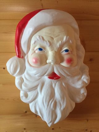 Vintage Union Products Light Up Santa Face,  Christmas Blow Mold 22 " Tall