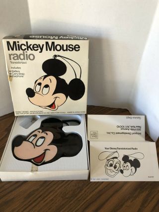 Vintage Mickey Mouse Transistor Radio Model 179 No Earphone