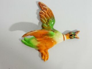 Stunning Vintage Retro Bouquet Ware Small Flying Wall Duck Australian Pottery