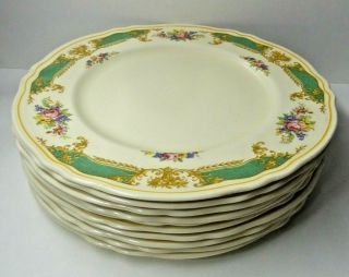 Vintage Set Of 10 Grindley England Cream Petal Caithness Art Dinner Plates