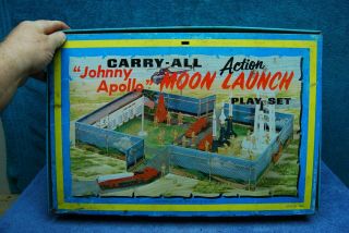 1970 Vintage Johnny Apollo Moon Launch Action Play Set Marx Toys Glendale Wv