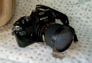 Vintage Nikon Fe 35mm Camera W/ Tiffen 62 Mm Sky 1 - A Lens,  Soft - Case