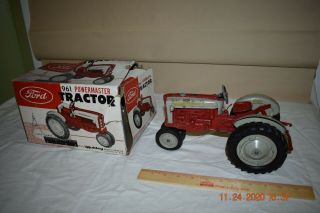 Vintage 1958 1/12 Hubley Ford 961 Powermaster Tractor With 3 Pt & Box