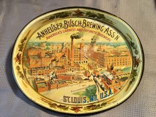 Anheuser - Busch Brewing Ass’n St Louis Mo Beer Serving Trays Budweiser