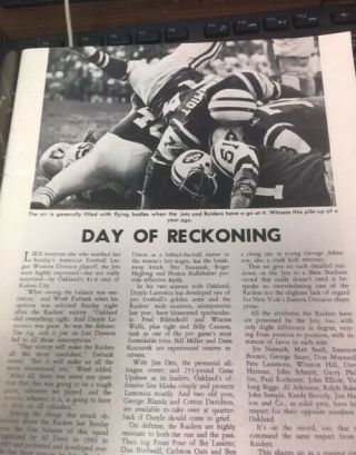 VINTAGE 1968 AFL NFL CHAMPIONSHIP PROGRAM OAKLAND RAIDERS @ YORK JETS NAMATH 3