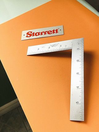 Vintage Starrett No.  21 6 X 4 Inch Thin Steel Try - Square.  Made In The Usa.