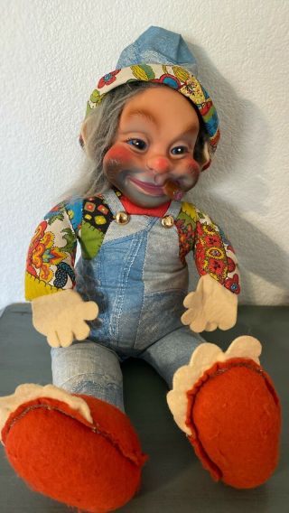 Vintage The Rushton Co Freddie Freeloader Rubber Face Plush Doll