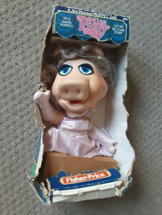 Vintage Fisher Price Jim Henson Muppet Miss Piggy Hand Puppet 855