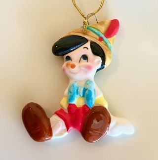 Vintage 1987 Walt Disney Pinocchio Christmas Ornament Schmid Porcelain Ceramic