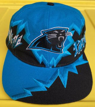 Vintage 90s Carolina Panthers Drew Pearson Jagged Edge Snapback Hat Cap Nfl