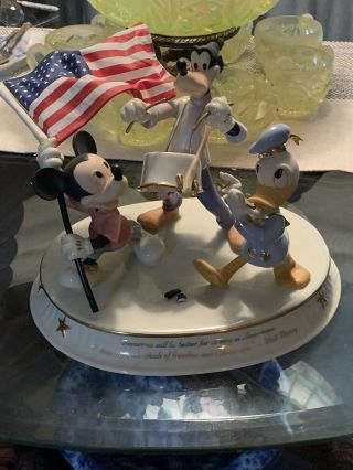 Lenox Disney Mickey,  Goofy,  Donald Duck “spirit Of America” Figurine