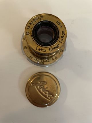 Vintage " Leitz " Elmar - F= 5cm 1:3.  5 - For Leica M Mount Gold