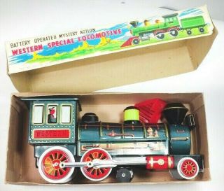 Vintage Collectible Western Locomotive Tin Train Modern Toys Box