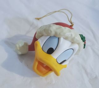 Donald Duck Christmas Ornament Enesco Mickey Unlimited Santa Hat Donald Head