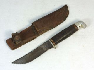 Vintage Western Field Hunting Knife With Sheath