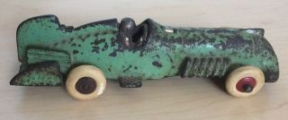 Hubley Cast Iron Fin Tail Race Car With Nickel Driver 6 " 1930 