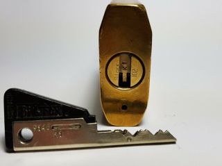 Vintage Brass Bilock High Security Padlock With Key