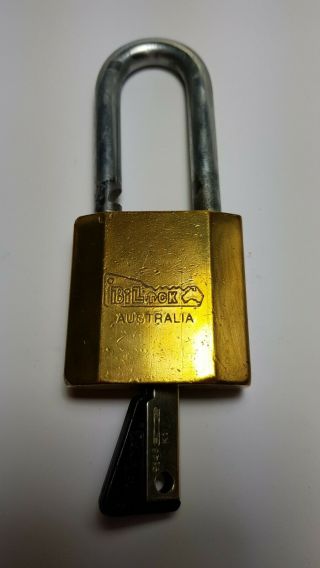 Vintage Brass Bilock High Security Padlock With Key 2