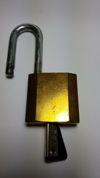 Vintage Brass Bilock High Security Padlock With Key 3
