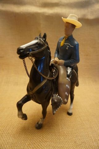Vintage Hartland Blue Shirt Small Champ Cowboy With Breyer Fury Prancer Horse