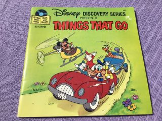 1985 Walt Disney Discovery Series Things That Go 392 33 1/3 Rpm & 24 Page Book
