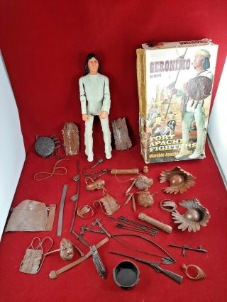 Vtg Marx Johnny West Action Figure Toy Fort Apache Geronimo Indian